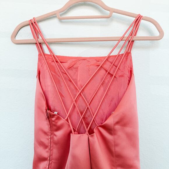 VTG Y2k Betsy & Adam Satin Strappy Formal Gown Pink Size 10 Y2K Prom Coquette - Picture 8 of 10